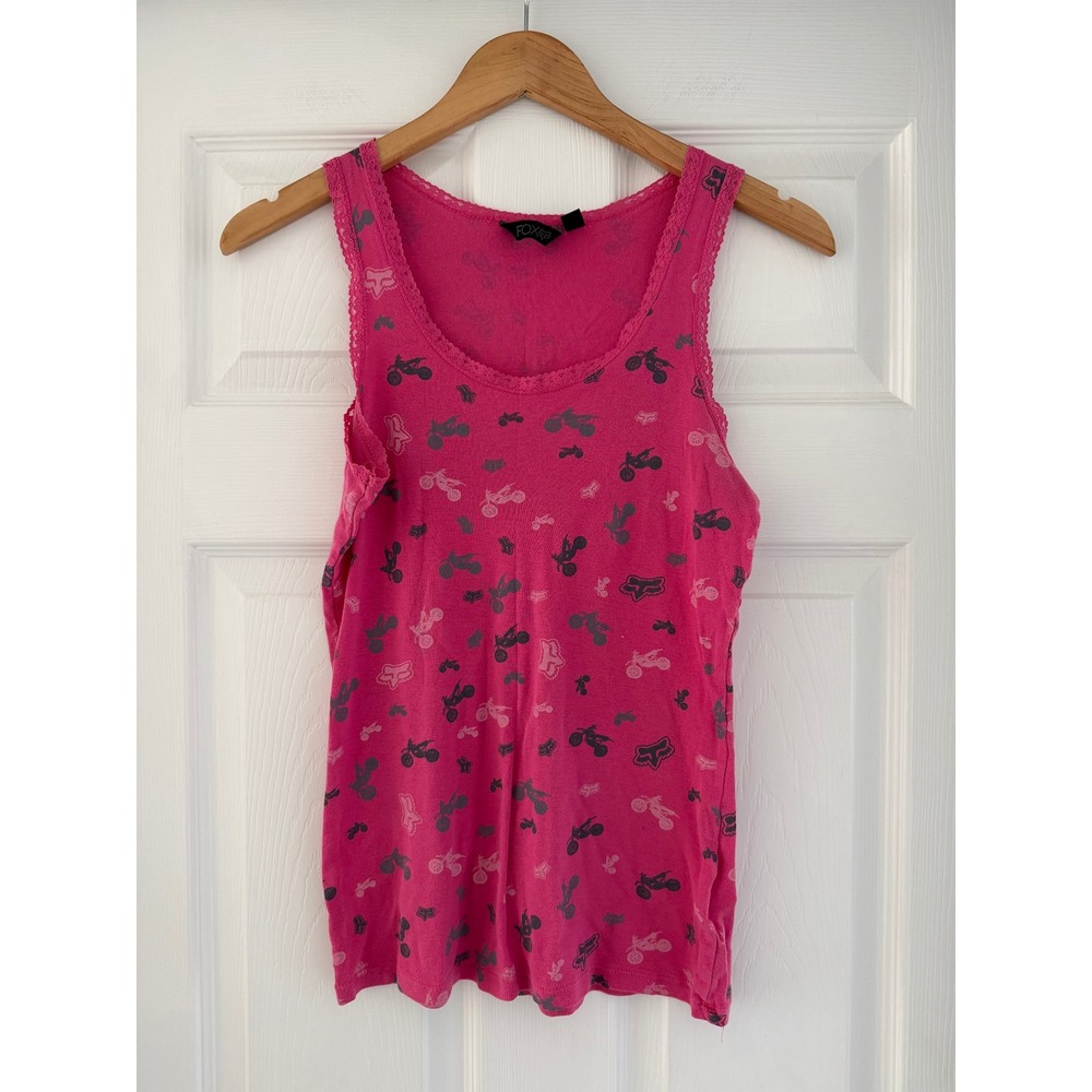 Y2K Fox Racing Graphic Pink Tank Retro